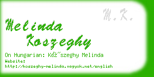 melinda koszeghy business card